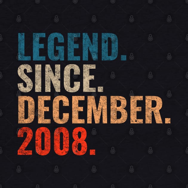 Legend since December 2008 Retro 2008 birthday shirt by TeeLogic